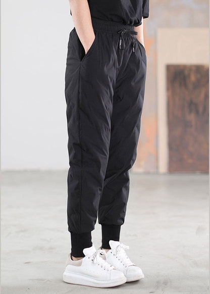 Schicke schwarze Taschen Duck Down Hose Hose Winter