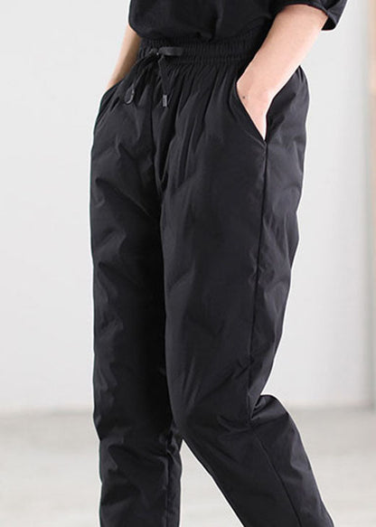 Schicke schwarze Taschen Duck Down Hose Hose Winter