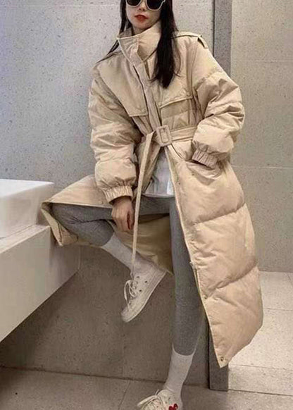 Schicker blauer Daunenmantel mit Stehkragen und Reißverschluss