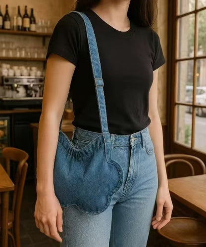 Chic Blue Star Shaped Denim Shoulder Bags