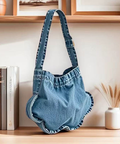 Chic Blue Star Shaped Denim Shoulder Bags