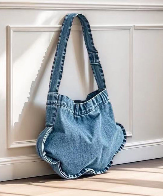 Chic Blue Star Shaped Denim Shoulder Bags