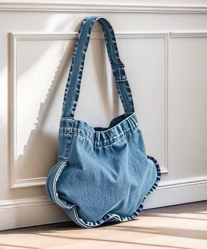 Chic Blue Star Shaped Denim Shoulder Bags