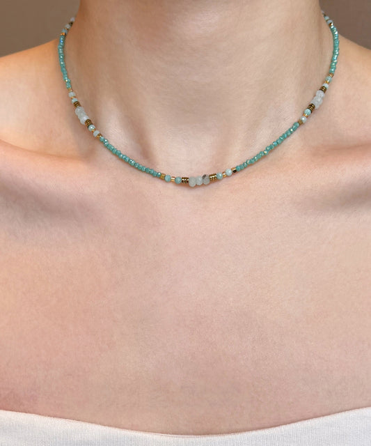 Chic Blue Sterling Silver Alloy Amazonite Grape Beading Pendant Necklace Three-piece set