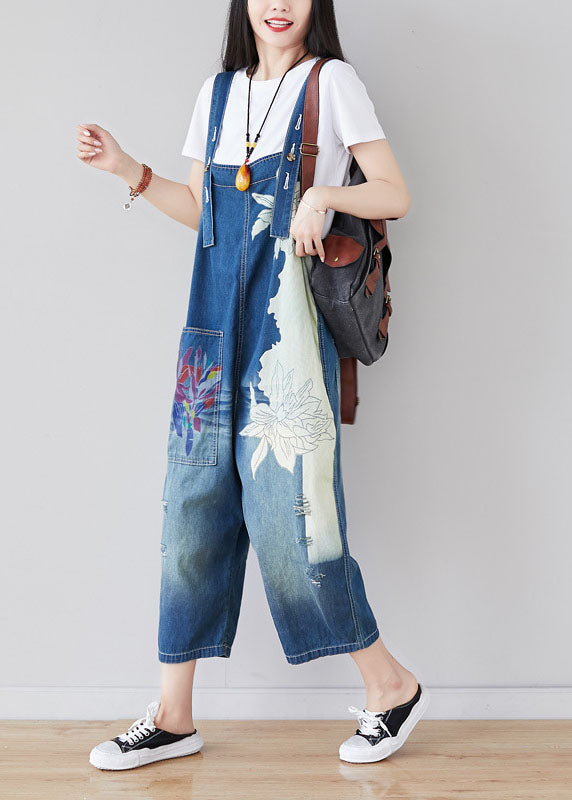 Chic Blau taschen druck Patchwork Overall Sommer