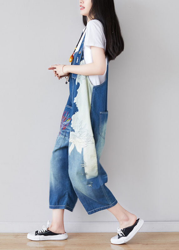 Chic Blau taschen druck Patchwork Overall Sommer