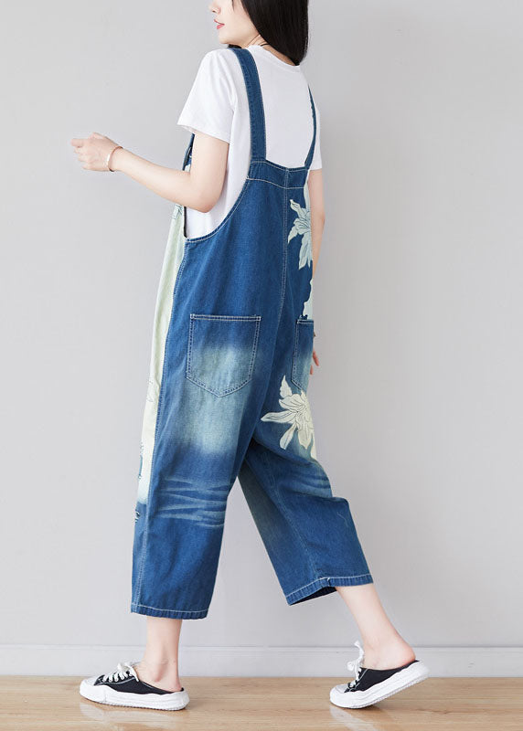 Chic Blau taschen druck Patchwork Overall Sommer