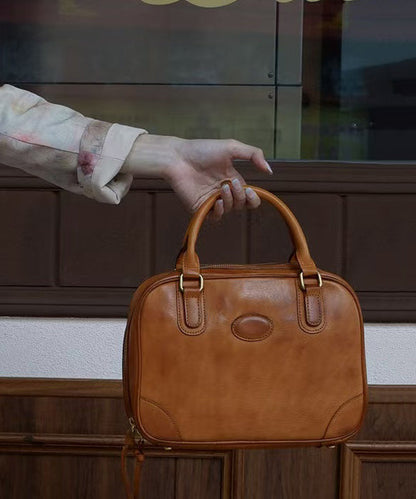 Chic Brown Solid Durable Leather Doctor Bag