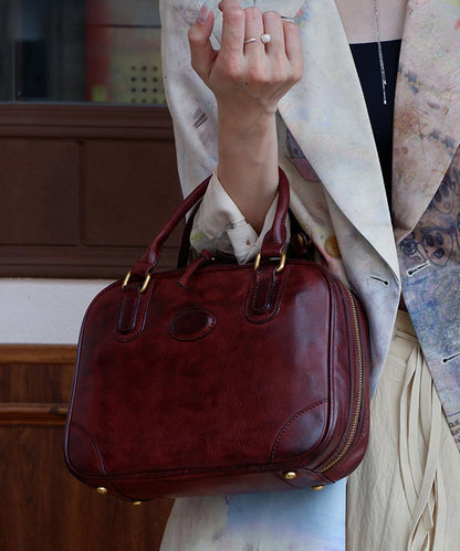 Chic Brown Solid Durable Leather Doctor Bag