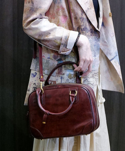 Chic Brown Solid Durable Leather Doctor Bag