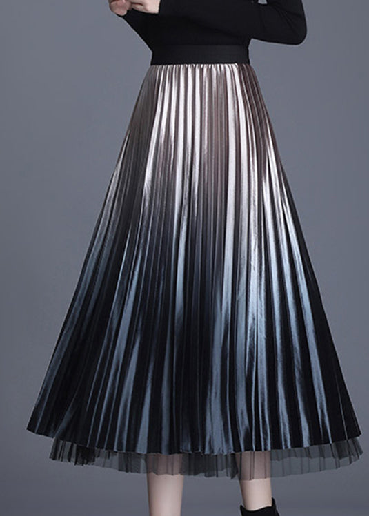 Schicke Champagner-Tüll-Patchwork-Mode A-Linie Herbstkleidung auf beiden Seiten Röcke