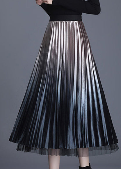 Schicke Champagner-Tüll-Patchwork-Mode A-Linie Herbstkleidung auf beiden Seiten Röcke