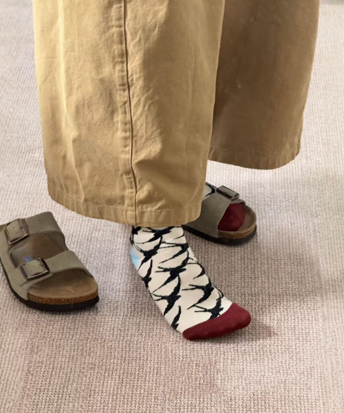 Chic Colorblock Jacquard Cotton Crew Socks