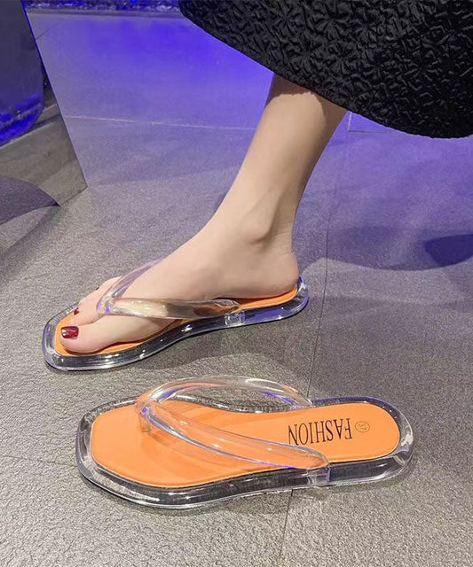 Schicke, bequeme schwarze, klare Flats Flip-Flops
