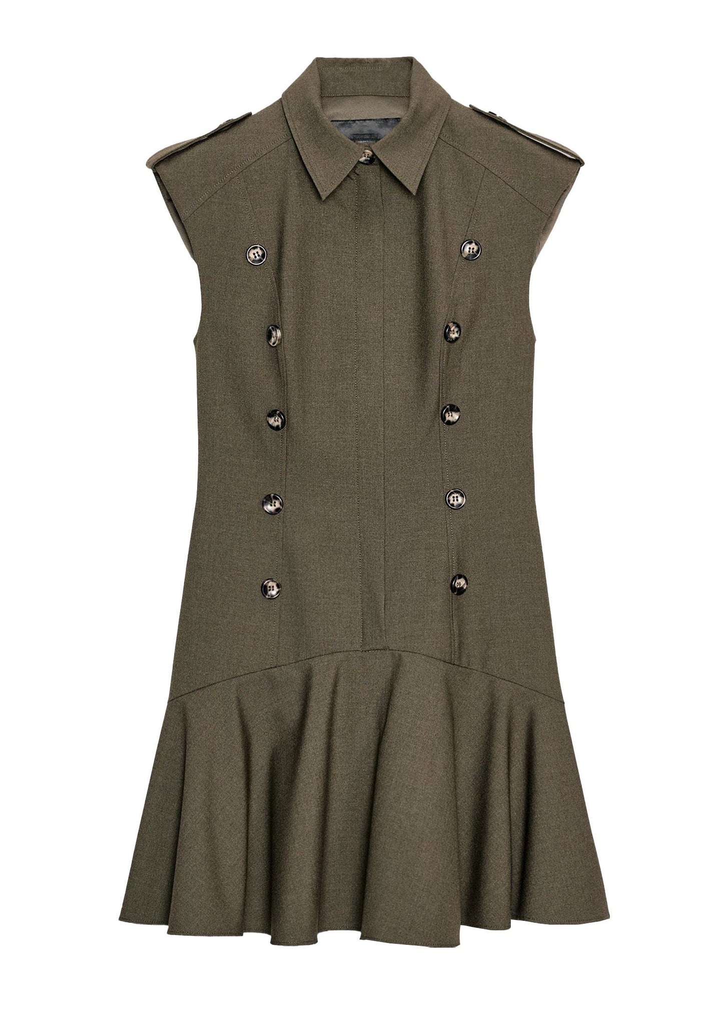 Chic Dark Green Peter Pan Collar Patchwork Cotton Mini Dresses Summer