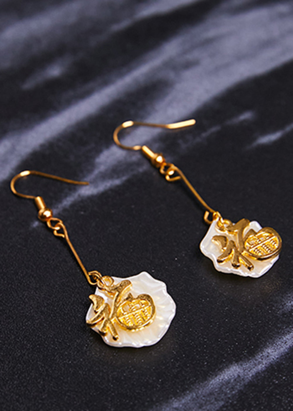 Schicke Fortune Abakus 14K Gold Tropfen Ohrringe