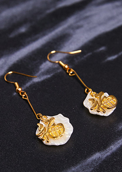 Schicke Fortune Abakus 14K Gold Tropfen Ohrringe