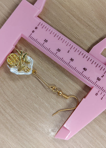 Schicke Fortune Abakus 14K Gold Tropfen Ohrringe