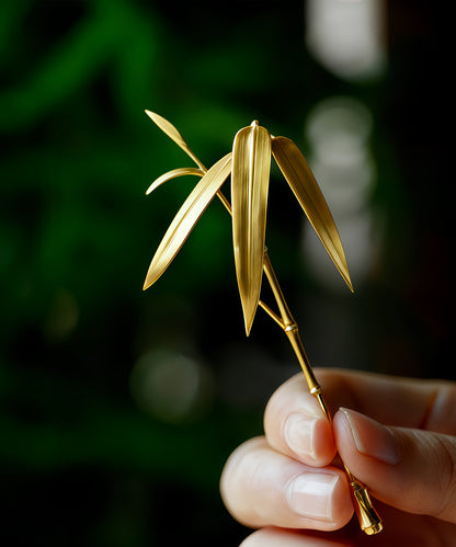 Chic Gold Metal Overgild Bamboo Joint Brooches