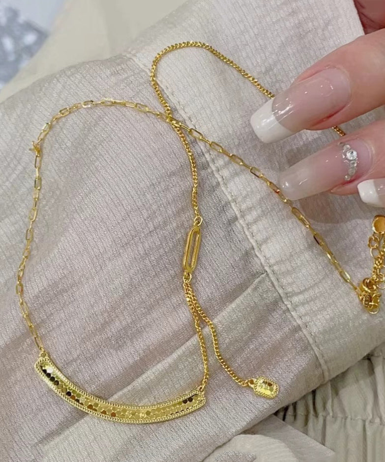 Schicke Medaillon-Halskette mit Fischschuppen-Lächeln aus vergoldetem Sterlingsilber