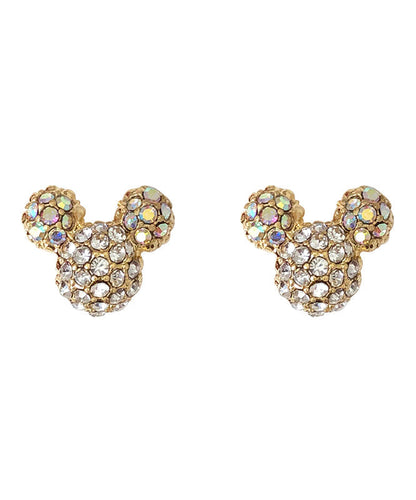 Elegantes pendientes de Mickey Mouse con circonitas en plata de ley y oro