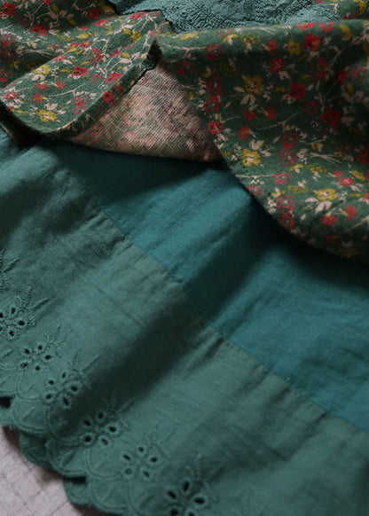 Schicke grüne Spitzen-Patchwork-Print-Röcke für den Winter