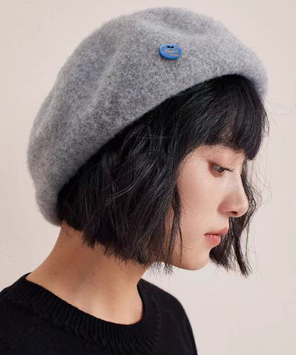 Chic Grey Cozy Warm Woolen Beret Hat