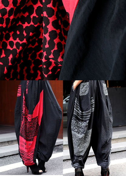 Chic Grey asymmetrical design Pockets lantern Winter Pants