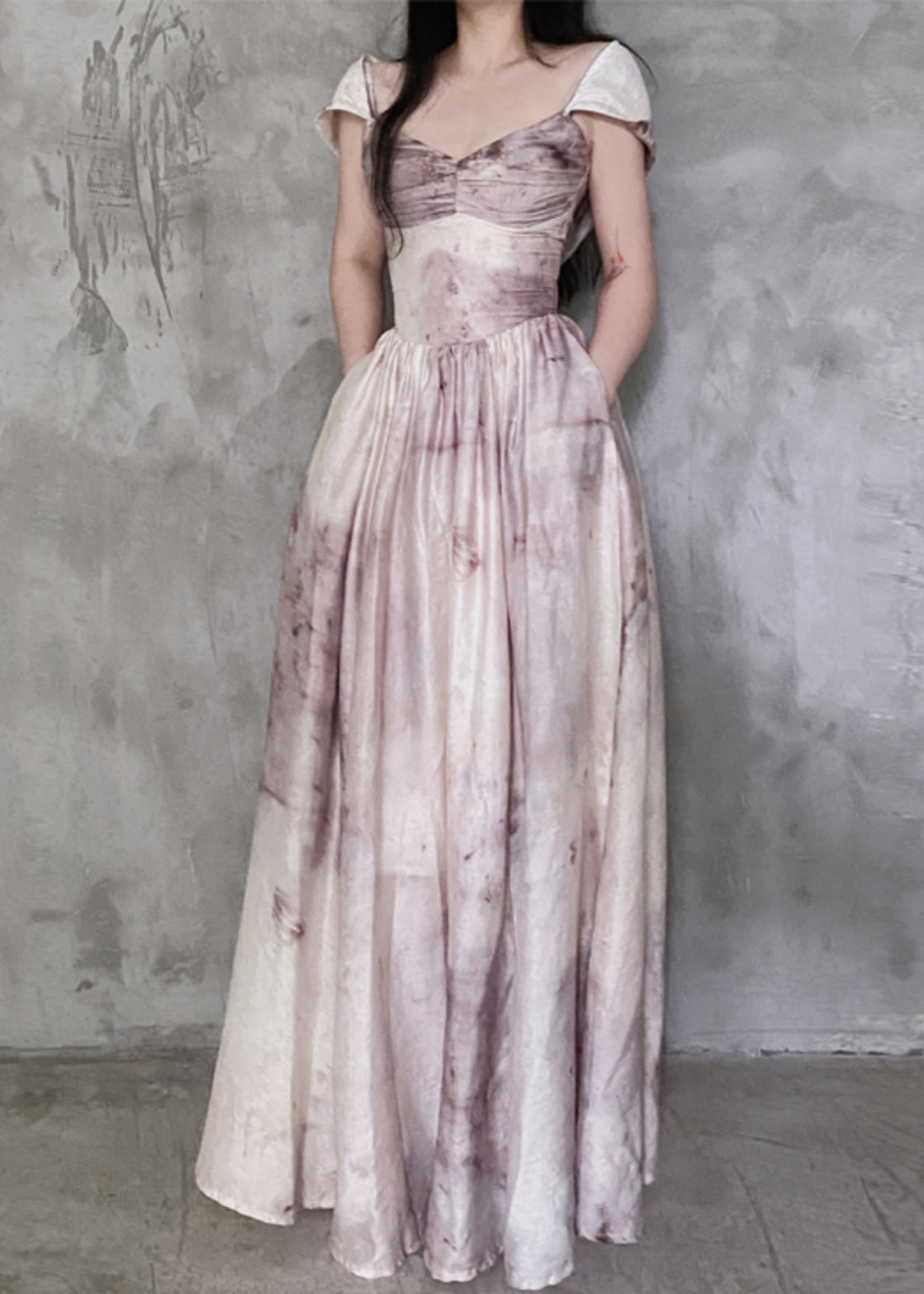 Chic Hooded Removable Tie Dye Cotton Spaghetti Strap Dress Sleeveless