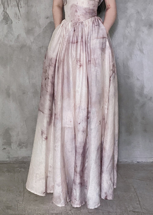 Chic Hooded Removable Tie Dye Cotton Spaghetti Strap Dress Sleeveless