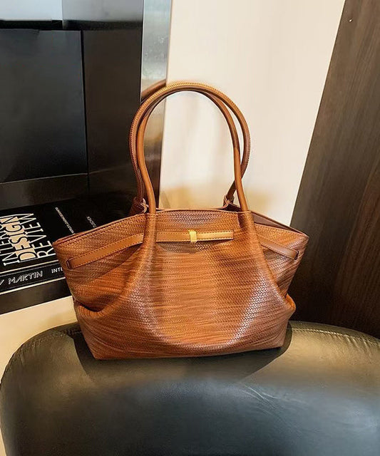 Chic Jacquard Solid Durable Faux Leather Women Handbags