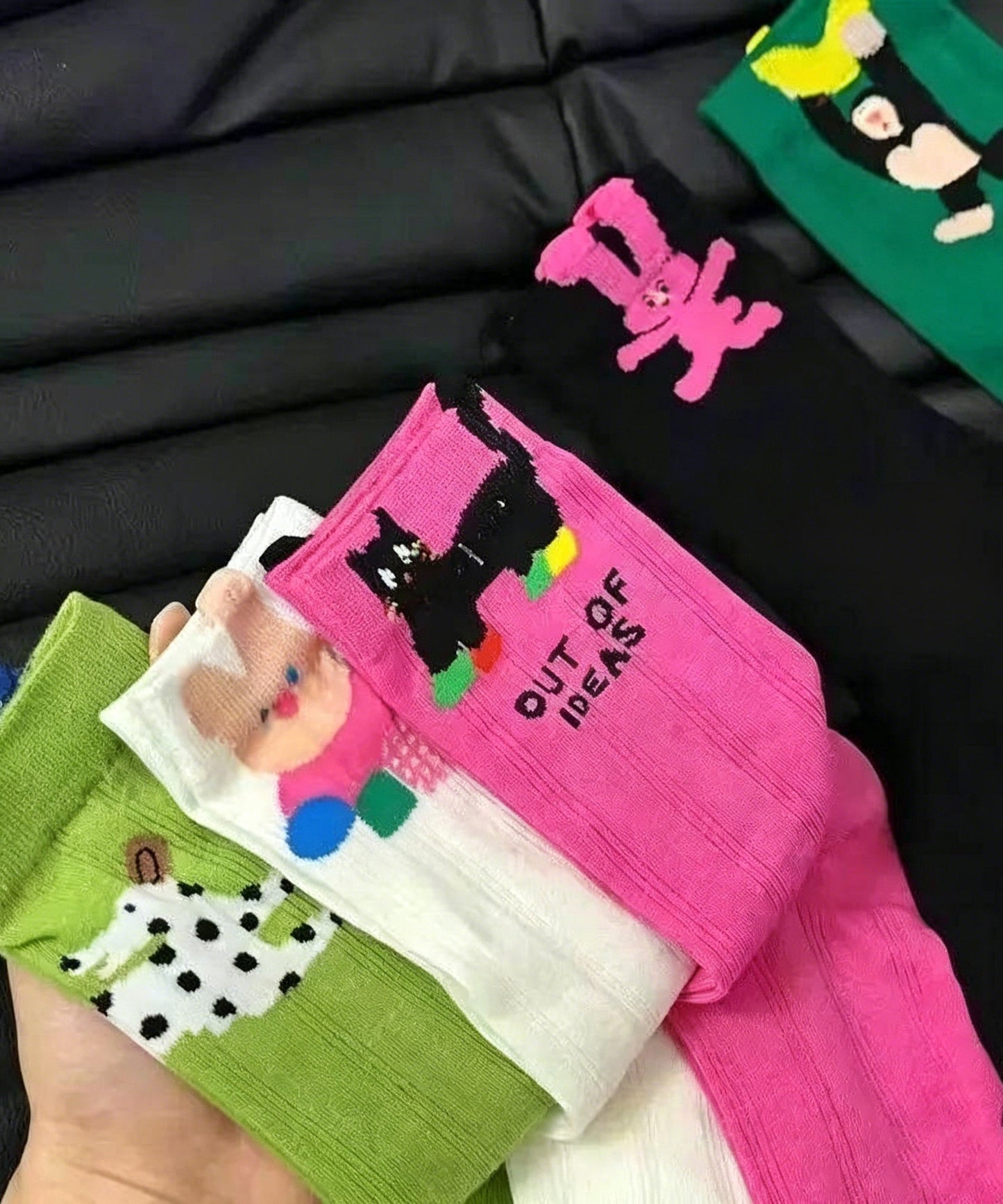 Chic Korean Style Cartoon Thin Breathable Mid Calf Socks