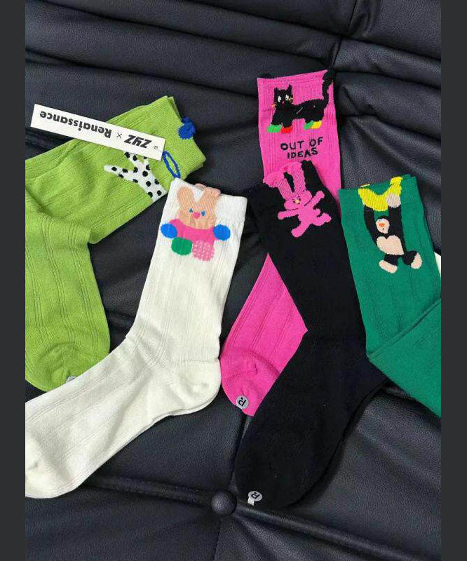 Chic Korean Style Cartoon Thin Breathable Mid Calf Socks