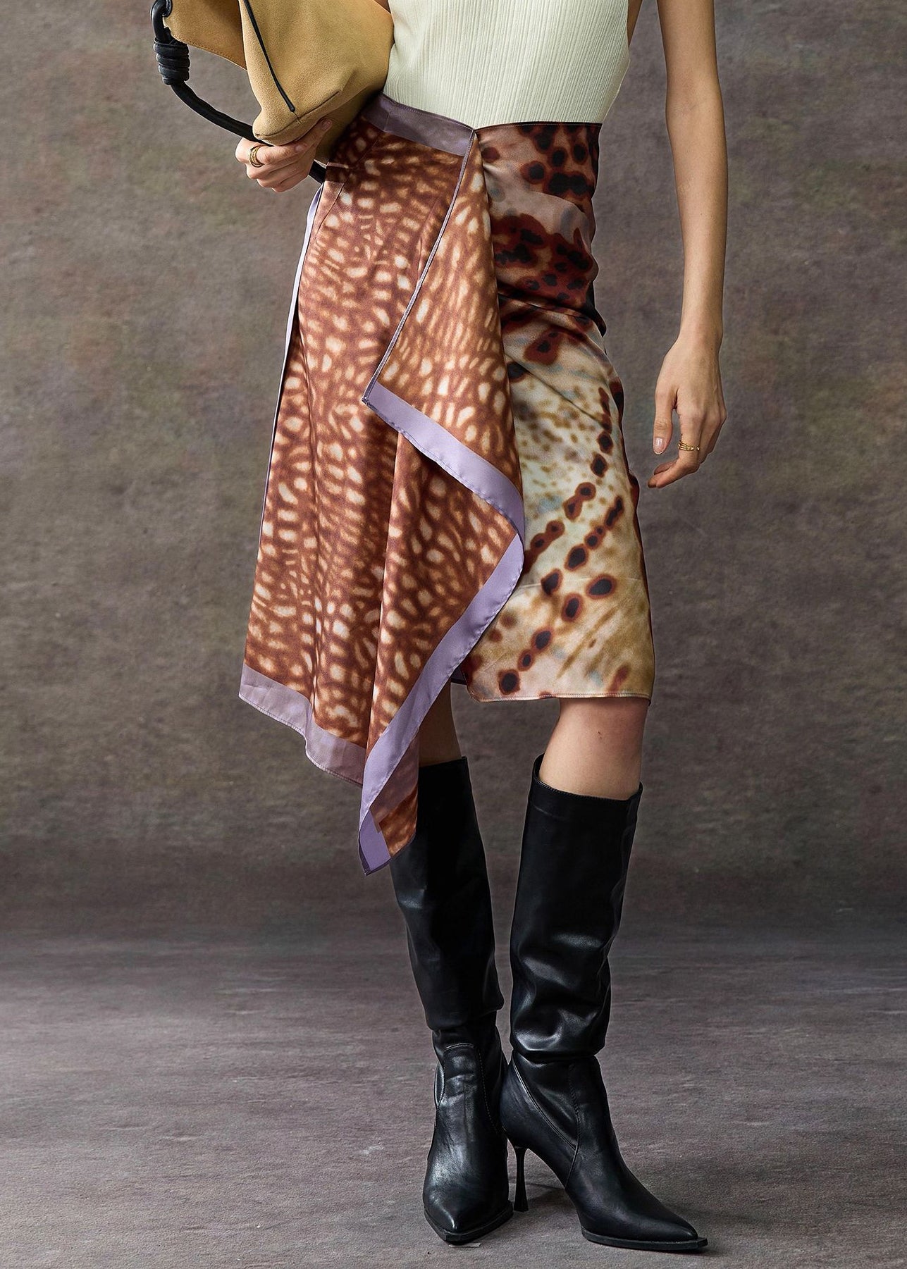 Chic Leopard Asymmetrical Print Lace Up Cotton Skirts Summer