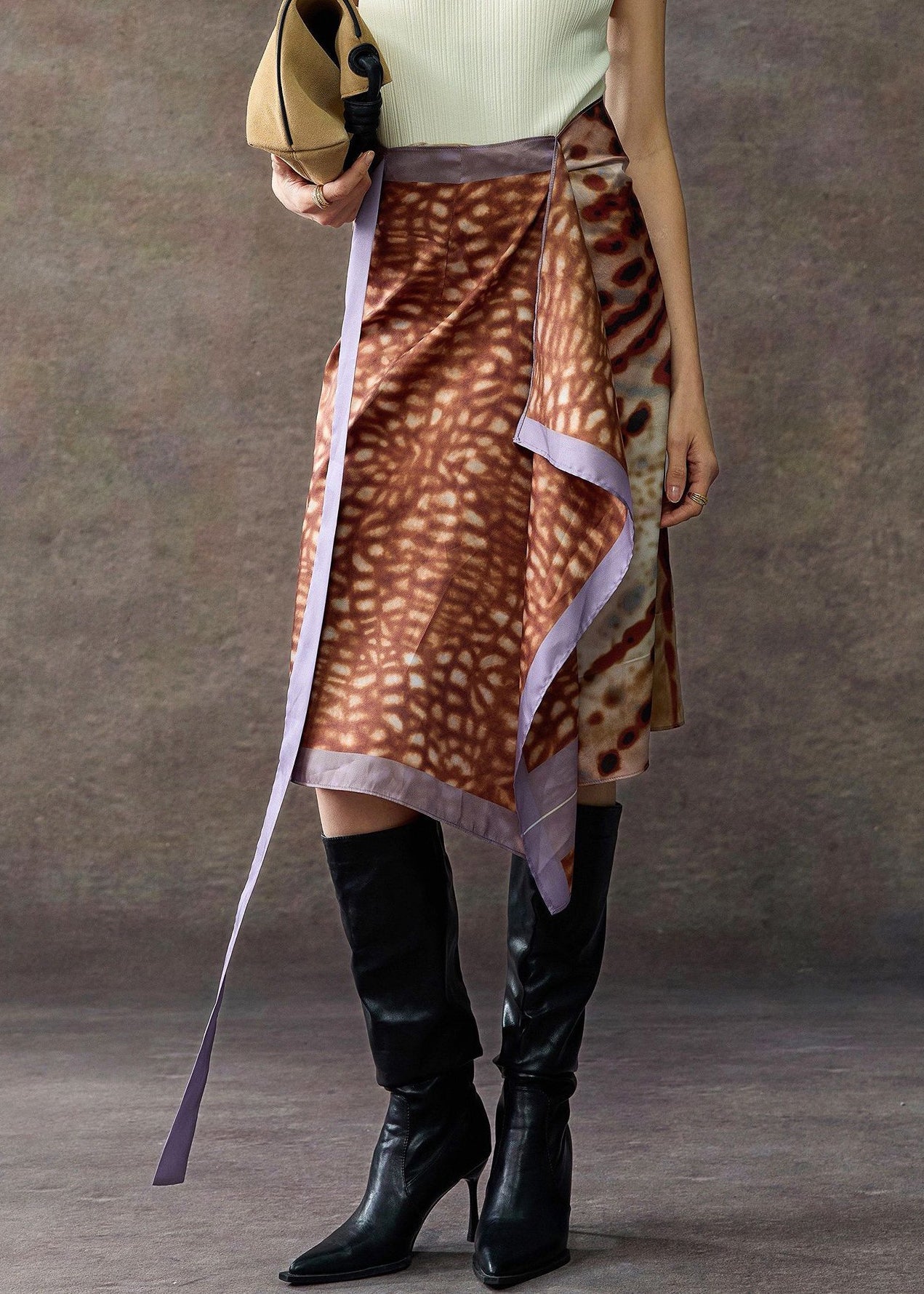 Chic Leopard Asymmetrical Print Lace Up Cotton Skirts Summer