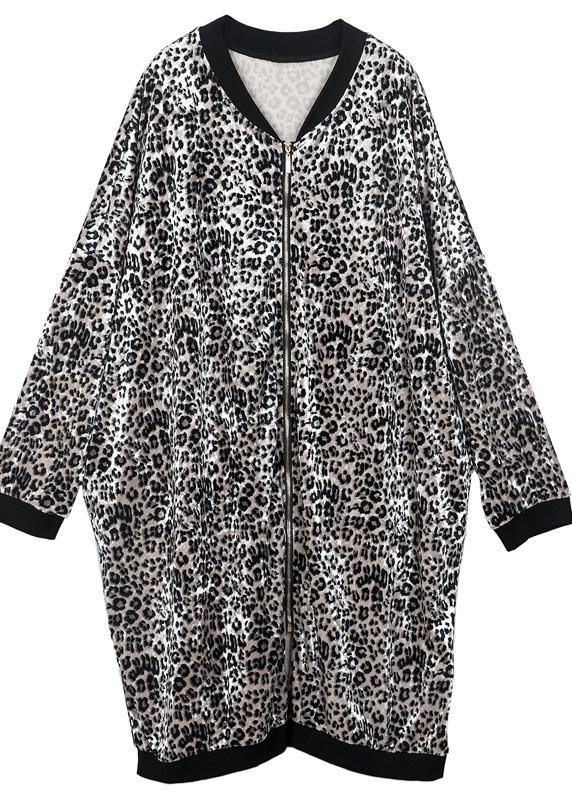Chic Leopard Zippered Spring Jackets - SooLinen
