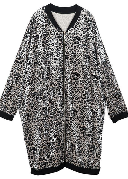 Chic Leopard Zippered Spring Jackets - SooLinen