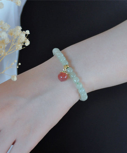 Schickes kleines grünes Bettelarmband aus Jade-Achat