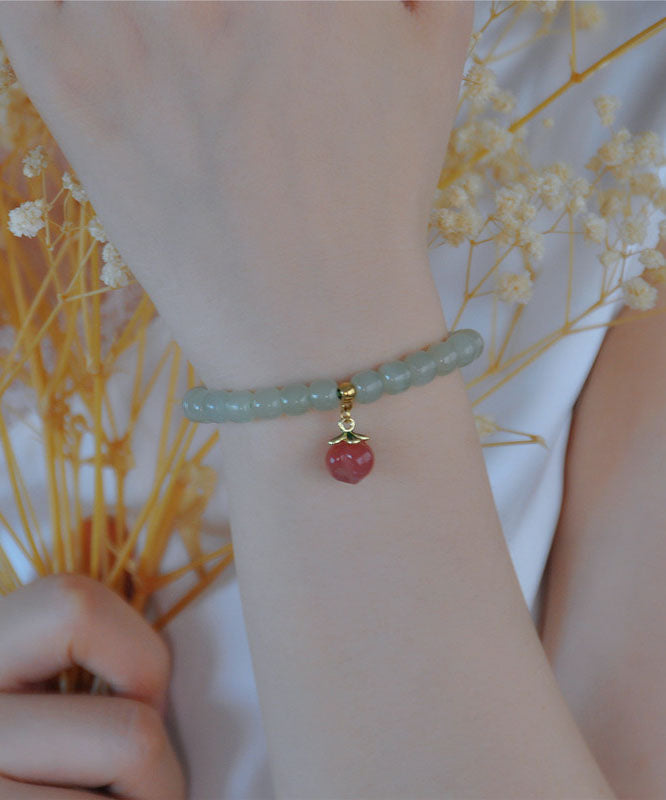 Schickes kleines grünes Bettelarmband aus Jade-Achat