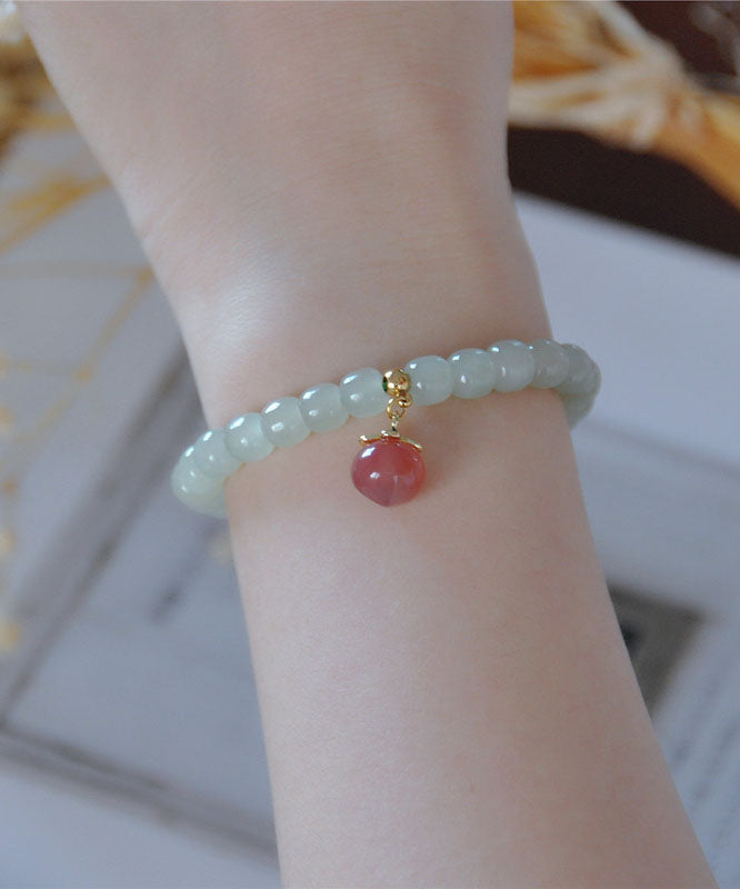 Schickes kleines grünes Bettelarmband aus Jade-Achat