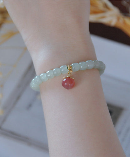 Schickes kleines grünes Bettelarmband aus Jade-Achat