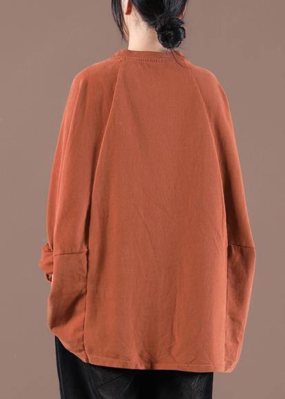 Chic Orange Casual Spring Tops - SooLinen
