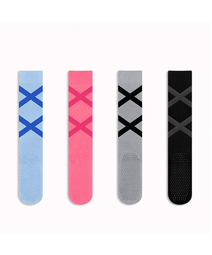 Chic Pink Bow Combed Cotton Over The Calf Socks