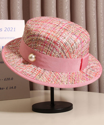 Eleganter Glockenhut aus rosa Perlenjacquard