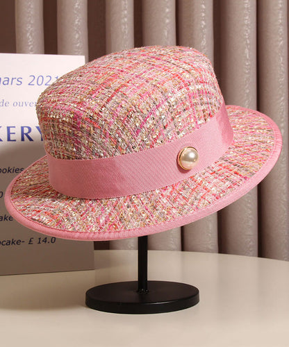 Eleganter Glockenhut aus rosa Perlenjacquard