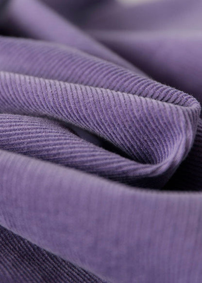 Chic Lila Patchwork Cord Hemd Kleider Langarm