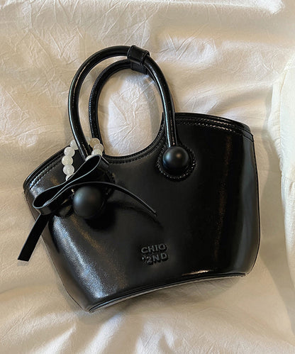 Chic Red Solid Durable Calf Leather Tote Handbag