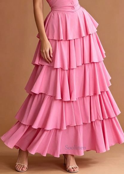 Chic Rose Ruffled Halter Cotton Women Sets 2 Pieces Summer