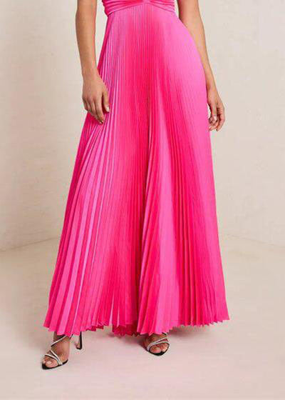 Chic Rose V Neck Lace Up Wrinkled Spaghetti Strap Dress Summer