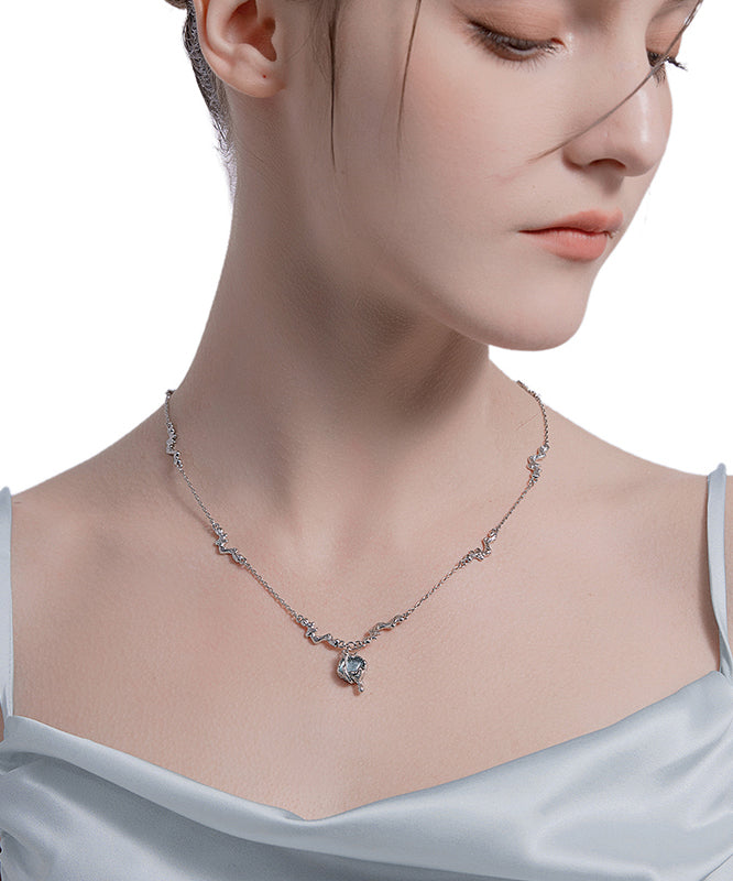 Chic Silk Copper Overgild Gem Stone Pendant Necklace